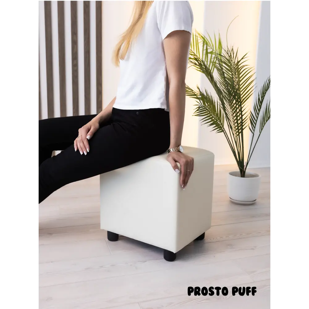 Фото 7 Пуф велюр Monofix Простопуф кремовый 38x40 см