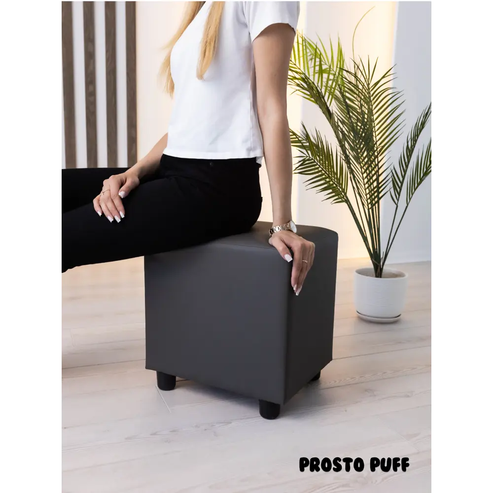 Фото 7 Пуф велюр Monofix Простопуф серый 38x40 см