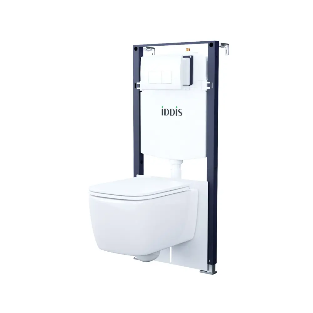 Фото Комплект инсталляция и унитаз IDDIS BASBR03i73 3в1: подвесной унитаз, инсталляция и клавиша смыва Фото Комплект инсталляция и унитаз IDDIS BASBR03i73 3в1: подвесной унитаз, инсталляция и клавиша смыва