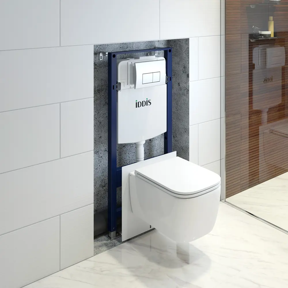 Фото 10 Комплект инсталляция и унитаз IDDIS BASBR01i73 3в1: подвесной унитаз, инсталляция и клавиша смыва Фото 10 Комплект инсталляция и унитаз IDDIS BASBR01i73 3в1: подвесной унитаз, инсталляция и клавиша смыва