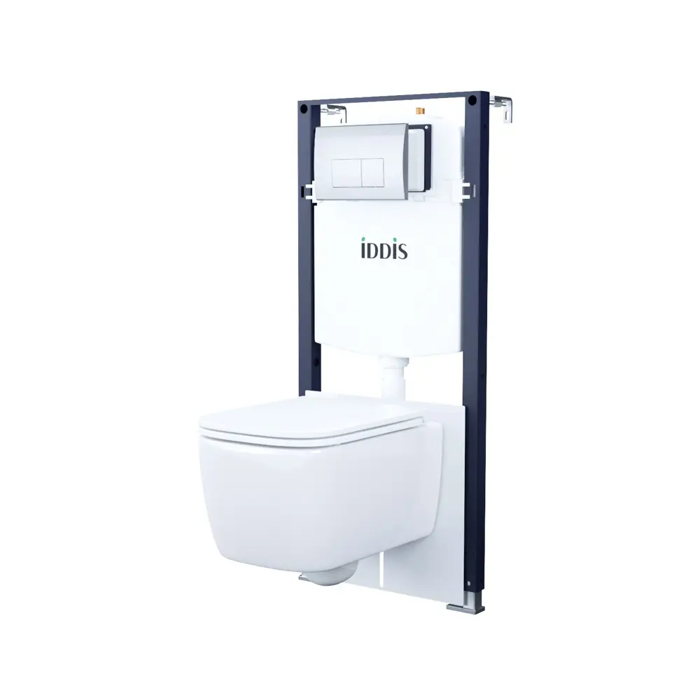 Фото Комплект инсталляция и унитаз IDDIS BASBR01i73 3в1: подвесной унитаз, инсталляция и клавиша смыва Фото Комплект инсталляция и унитаз IDDIS BASBR01i73 3в1: подвесной унитаз, инсталляция и клавиша смыва