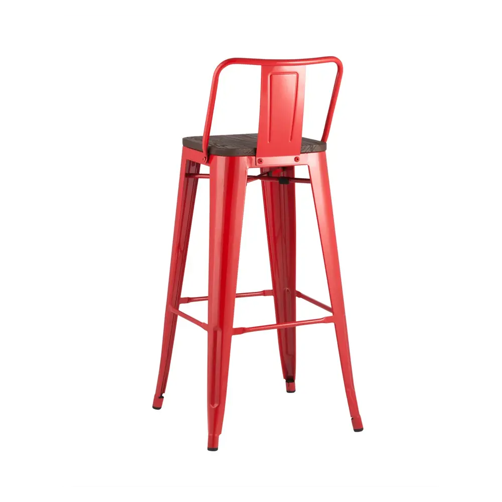 Фото 5 Барный стул Stool group Tolix 43x97 см цвет красный глянцевый, темное дерево Фото 5 Барный стул Stool group Tolix 43x97 см цвет красный глянцевый, темное дерево