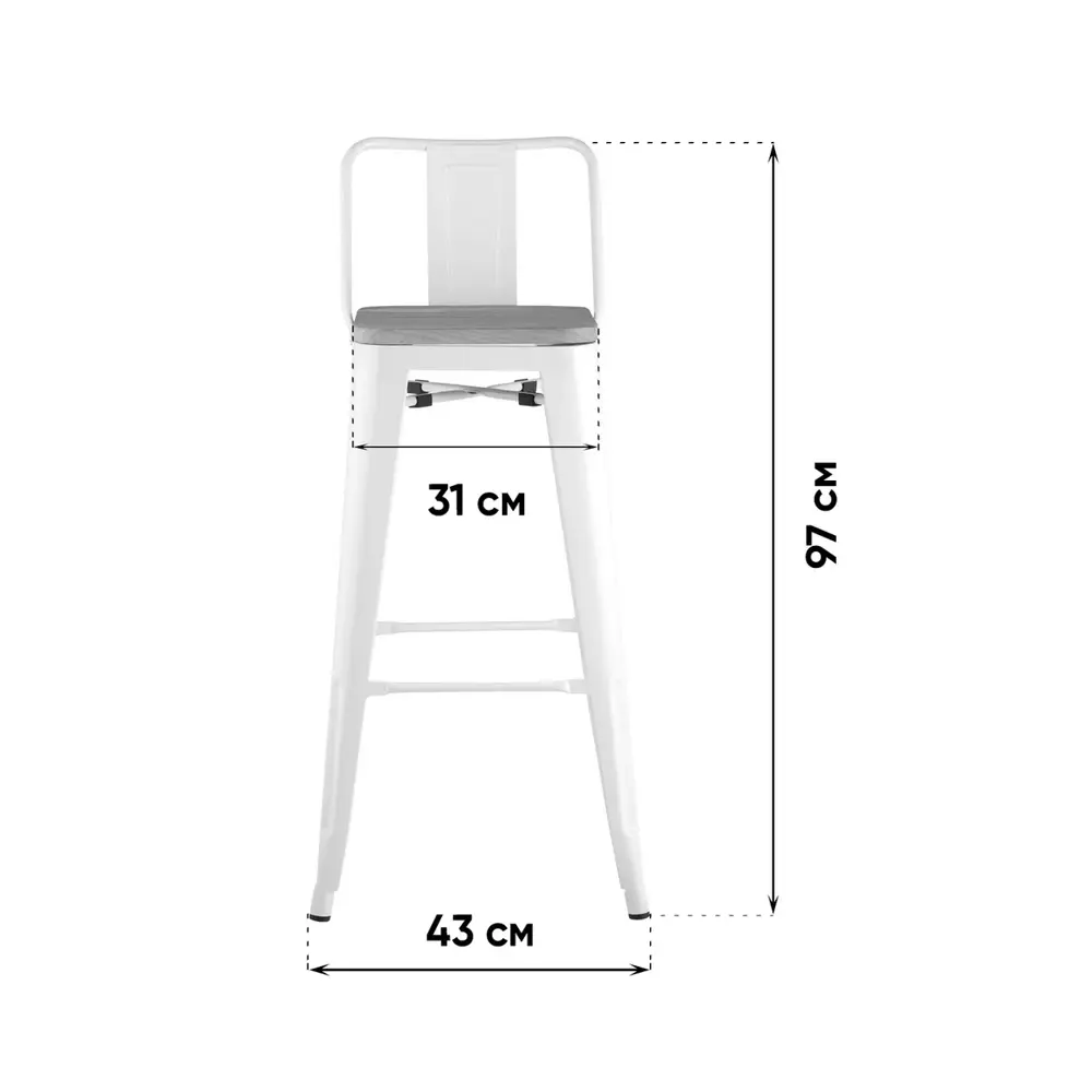 Фото 10 Барный стул Stool group Tolix 43x97 см цвет желтый глянцевый, темное дерево Фото 10 Барный стул Stool group Tolix 43x97 см цвет желтый глянцевый, темное дерево