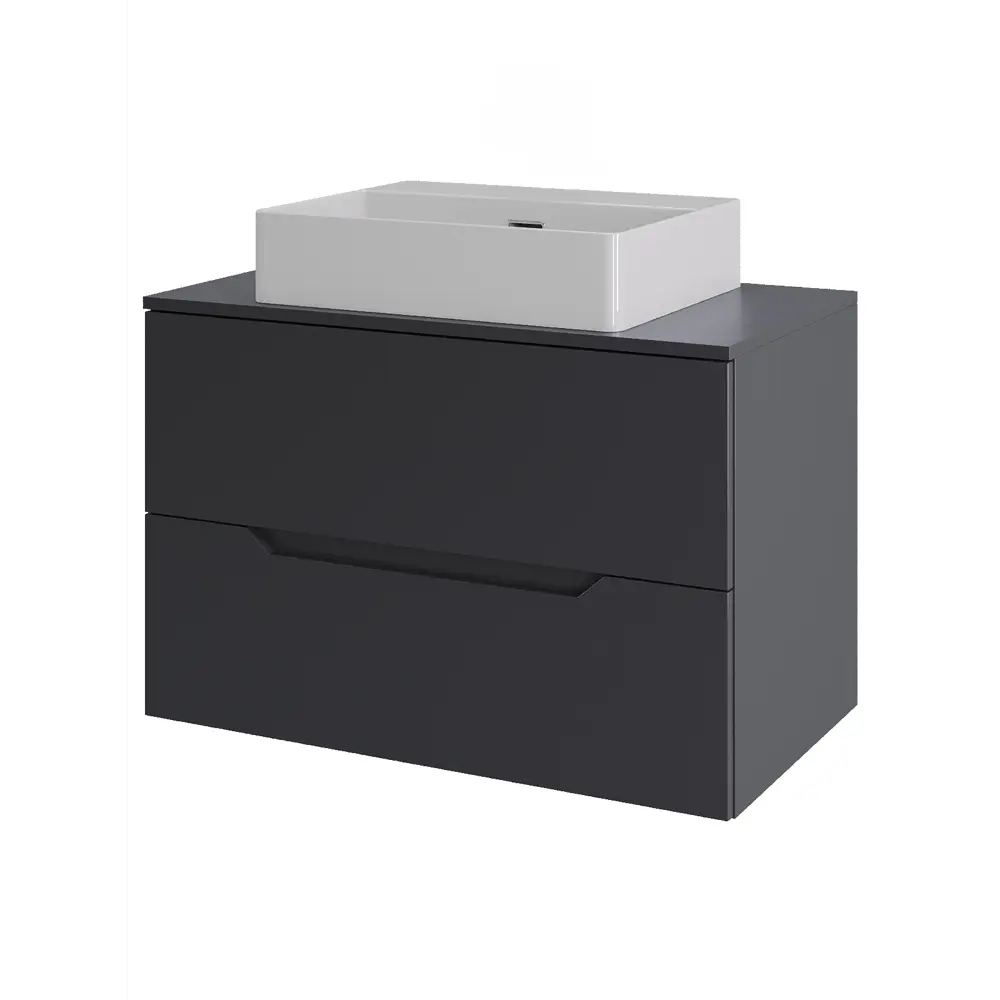 Фото Тумба под раковину подвесная Topline FLIPTUS70G-4500W 70см с раковиной цвет Графит матовый Фото Тумба под раковину подвесная Topline FLIPTUS70G-4500W 70см с раковиной цвет Графит матовый