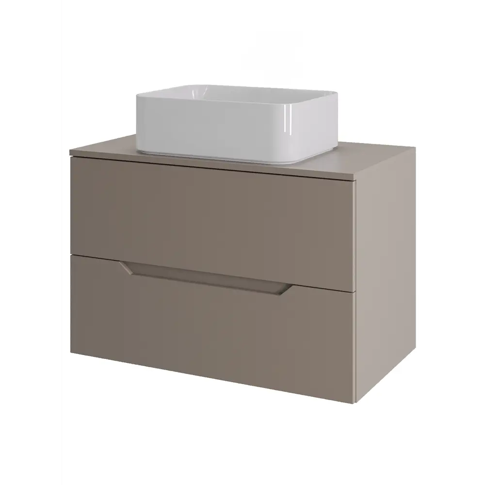 Фото Тумба под раковину подвесная Topline FLIPTUS70L-2460W 70см с раковиной цвет Латте матовый Фото Тумба под раковину подвесная Topline FLIPTUS70L-2460W 70см с раковиной цвет Латте матовый