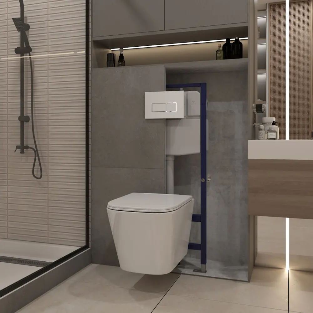 Фото 5 Инсталляция с унитазом комплект 5 в 1 Teymi F16209 унитаз подвесной безободковый Helmi Pro Vortex кнопка белая/хром Фото 5 Инсталляция с унитазом комплект 5 в 1 Teymi F16209 унитаз подвесной безободковый Helmi Pro Vortex кнопка белая/хром