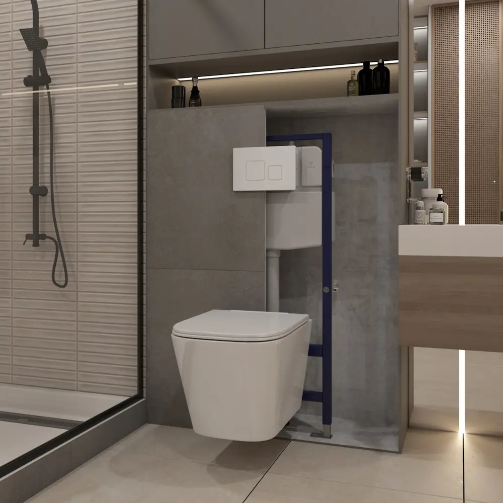 Фото 5 Инсталляция с унитазом комплект 5 в 1 Teymi F16222 унитаз подвесной безободковый Helmi Pro Vortex кнопка белая Фото 5 Инсталляция с унитазом комплект 5 в 1 Teymi F16222 унитаз подвесной безободковый Helmi Pro Vortex кнопка белая