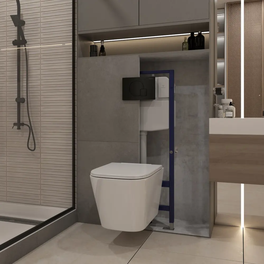 Фото 5 Инсталляция с унитазом комплект 5 в 1 Teymi F16224 унитаз подвесной безободковый Helmi Pro Vortex кнопка черная Фото 5 Инсталляция с унитазом комплект 5 в 1 Teymi F16224 унитаз подвесной безободковый Helmi Pro Vortex кнопка черная