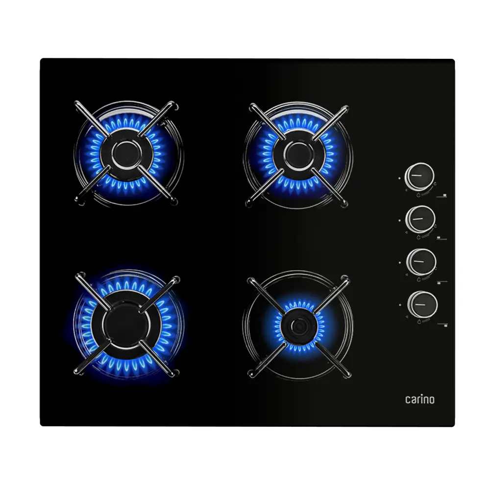 Фото Газовая варочная панель Carino 6400ANGSS 60 см 4 конфорки цвет черный Фото Газовая варочная панель Carino 6400ANGSS 60 см 4 конфорки цвет черный