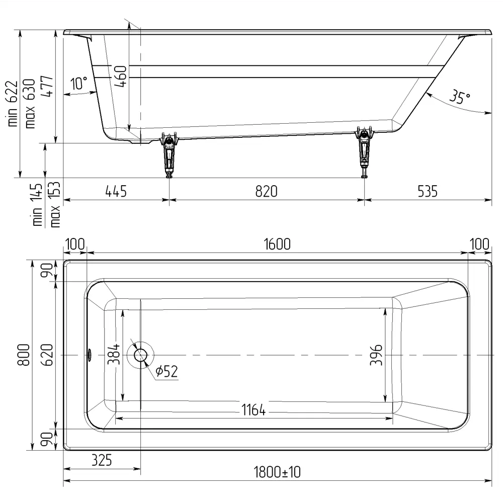 Фото 3 Ванна Универсал Оптима чугунная эмалированная 180x80x47.7 см Фото 3 Ванна Универсал Оптима чугунная эмалированная 180x80x47.7 см