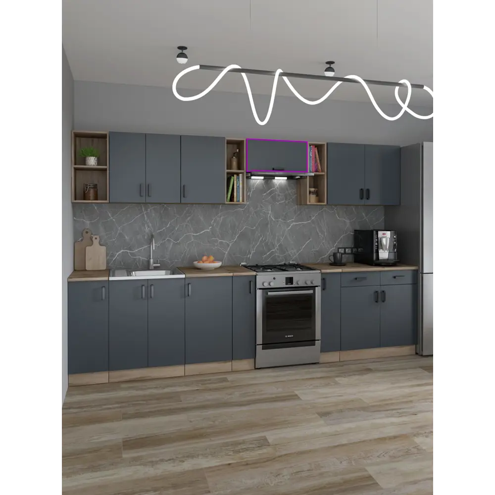 Фото 3 Кухонный шкаф навесной Regent style Кухонный модуль напольный 60x30x30 см ЛДСП цвет графит Фото 3 Кухонный шкаф навесной Regent style Кухонный модуль напольный 60x30x30 см ЛДСП цвет графит