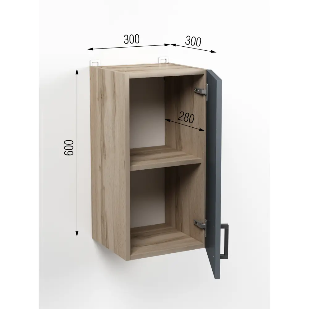 Фото 2 Кухонный шкаф навесной Regent style Кухонный модуль напольный 30x60x30 см ЛДСП цвет графит Фото 2 Кухонный шкаф навесной Regent style Кухонный модуль напольный 30x60x30 см ЛДСП цвет графит