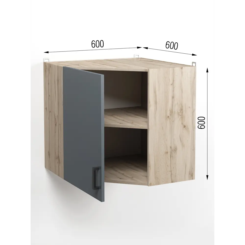 Фото 2 Кухонный шкаф навесной Regent style Кухонный модуль напольный 60x60x60 см ЛДСП цвет графит Фото 2 Кухонный шкаф навесной Regent style Кухонный модуль напольный 60x60x60 см ЛДСП цвет графит