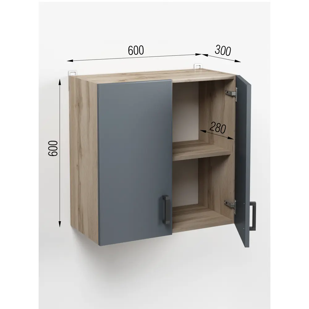 Фото 3 Кухонный шкаф напольный Regent style ДубВотанВерхнийШкаф2д/600 60x60x30 см ЛДСП цвет графит Фото 3 Кухонный шкаф напольный Regent style ДубВотанВерхнийШкаф2д/600 60x60x30 см ЛДСП цвет графит