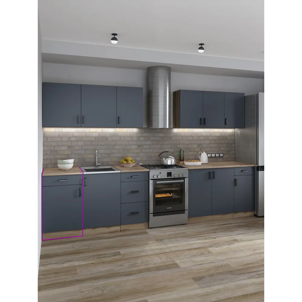 Фото 4 Кухонный шкаф напольный Regent style ДубВотанРабочийСтол1д1ящ/500 50x82.6x60 см ЛДСП цвет графит Фото 4 Кухонный шкаф напольный Regent style ДубВотанРабочийСтол1д1ящ/500 50x82.6x60 см ЛДСП цвет графит