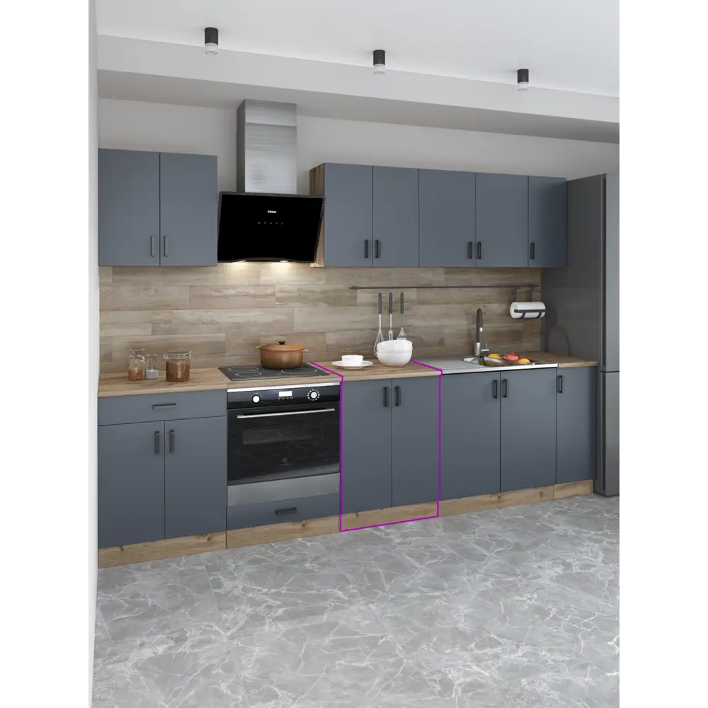 Фото 2 Кухонный шкаф напольный Regent style ДубВотанРабочийСтол2д/600 60x82.6x60 см ЛДСП цвет графит Фото 2 Кухонный шкаф напольный Regent style ДубВотанРабочийСтол2д/600 60x82.6x60 см ЛДСП цвет графит