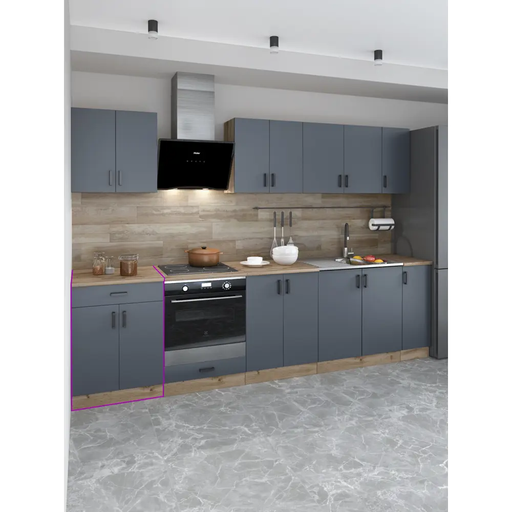 Фото 4 Кухонный шкаф напольный Regent style ДубВотанРабочийСтол2д1ящ/600 60x82.6x60 см ЛДСП цвет графит Фото 4 Кухонный шкаф напольный Regent style ДубВотанРабочийСтол2д1ящ/600 60x82.6x60 см ЛДСП цвет графит