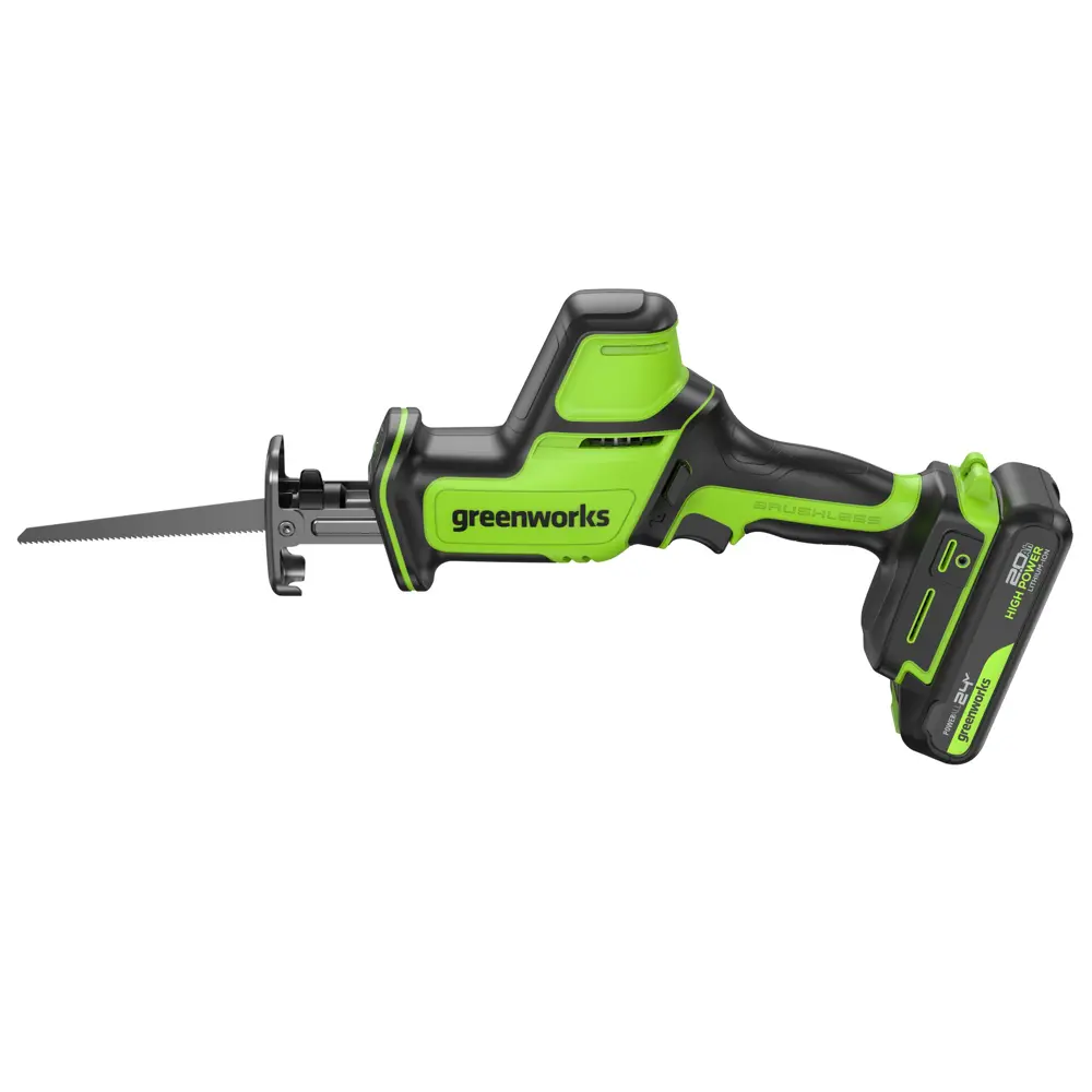 Фото 4 Пила сабельная аккумуляторная бесщеточная Greenworks GPT-CRS-25 1200507CUA, 24 Li-Ion 1x2 Ач