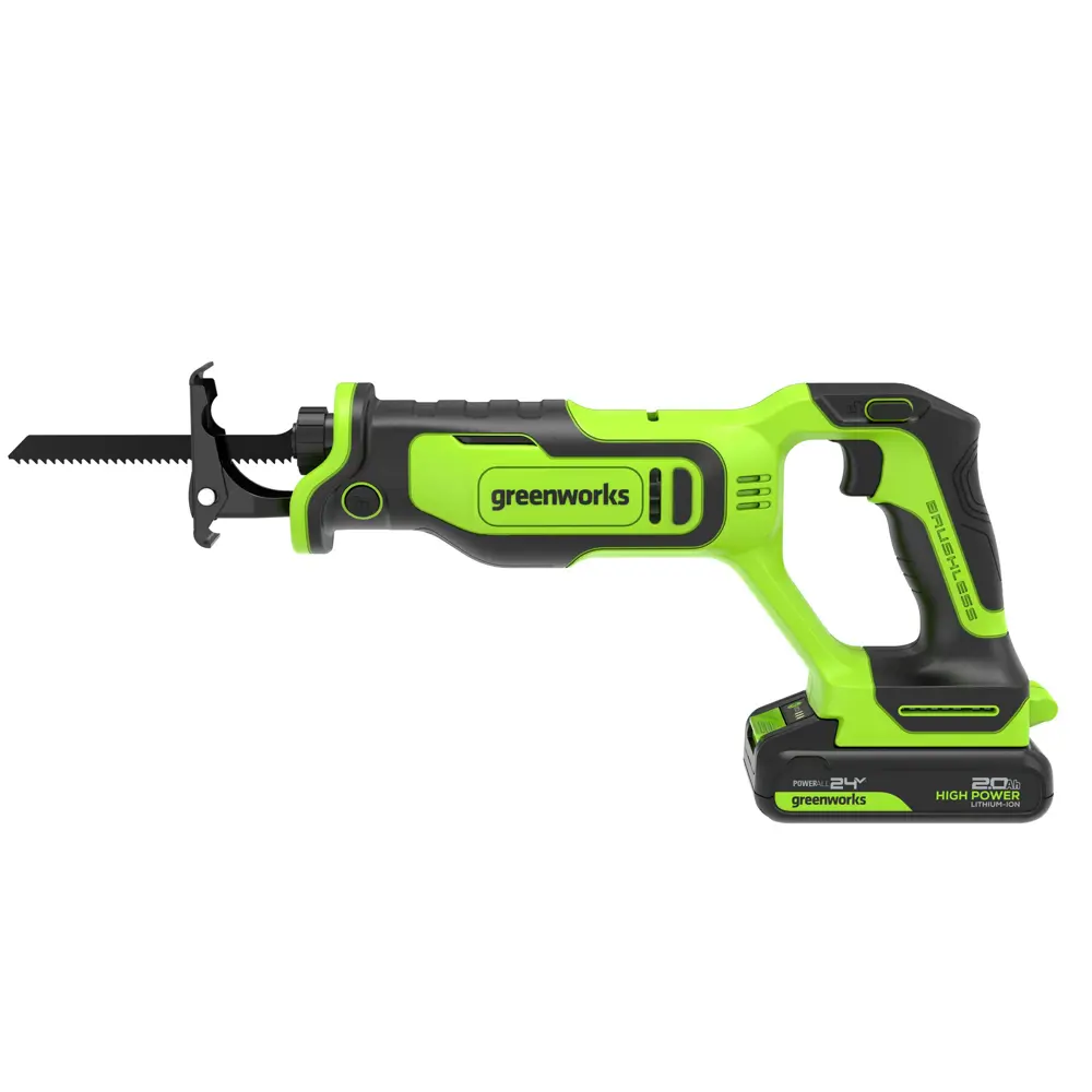 Фото 3 Пила сабельная аккумуляторная бесщеточная Greenworks GPT-BLRS-1 1200607CUA, 24 Li-Ion 1x2 Ач