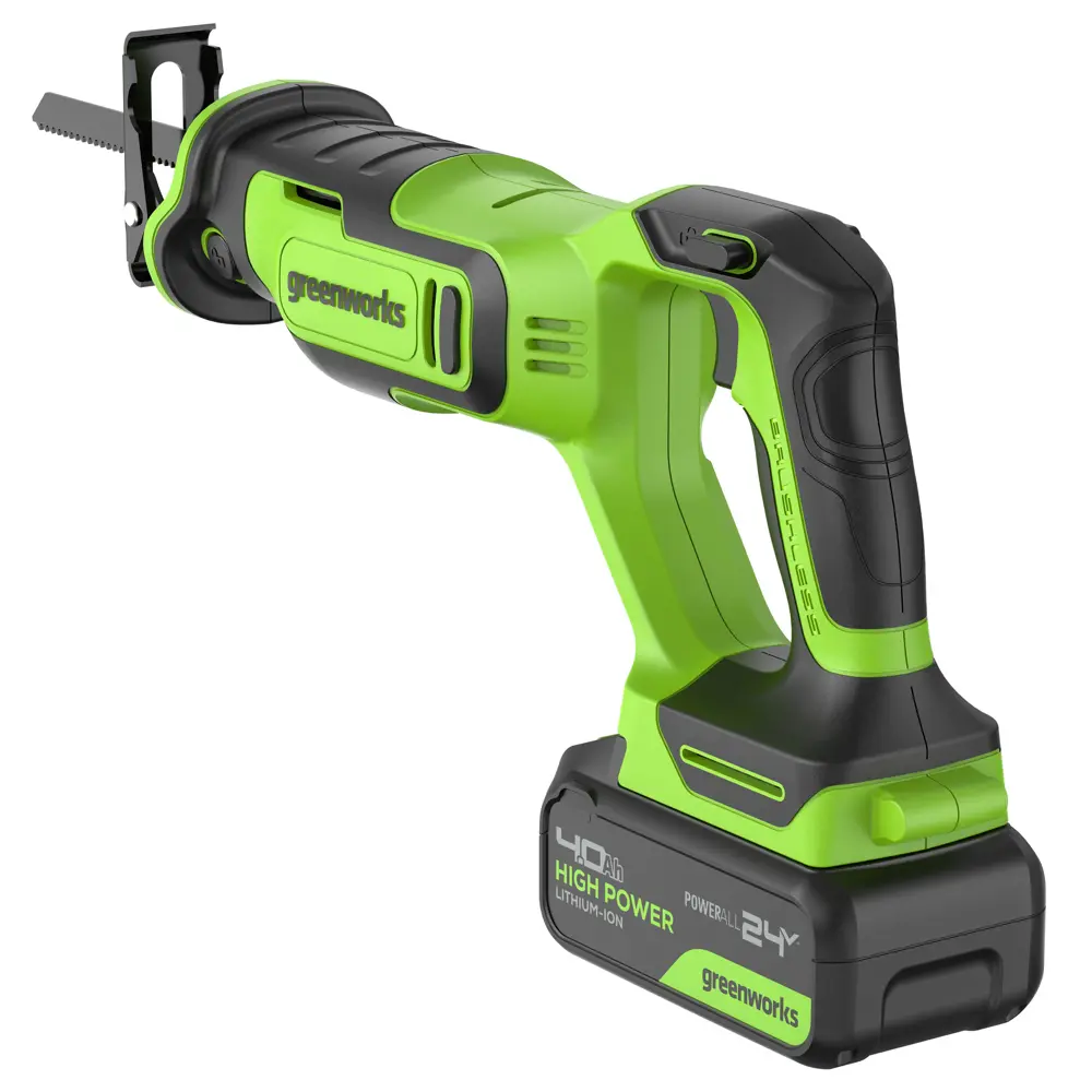 Фото 5 Пила сабельная аккумуляторная бесщеточная Greenworks GPT-BLRS-1 1200607CUB, 24 Li-Ion 1x4 Ач