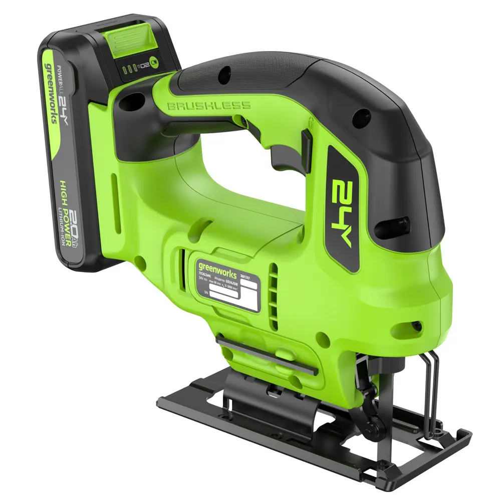 Фото 5 Лобзик аккумуляторный Greenworks GD24JS90 3601707CUA, 24 В Li-Ion 1x2 Ач Фото 5 Лобзик аккумуляторный Greenworks GD24JS90 3601707CUA, 24 В Li-Ion 1x2 Ач