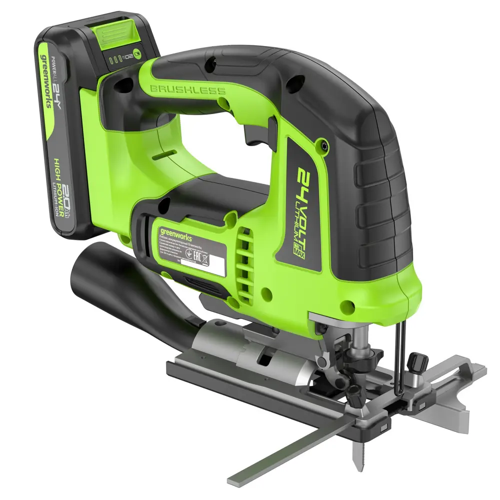 Фото 6 Лобзик аккумуляторный Greenworks GD24JS120 3601407CUA, 24 В Li-Ion 1x2 Ач Фото 6 Лобзик аккумуляторный Greenworks GD24JS120 3601407CUA, 24 В Li-Ion 1x2 Ач