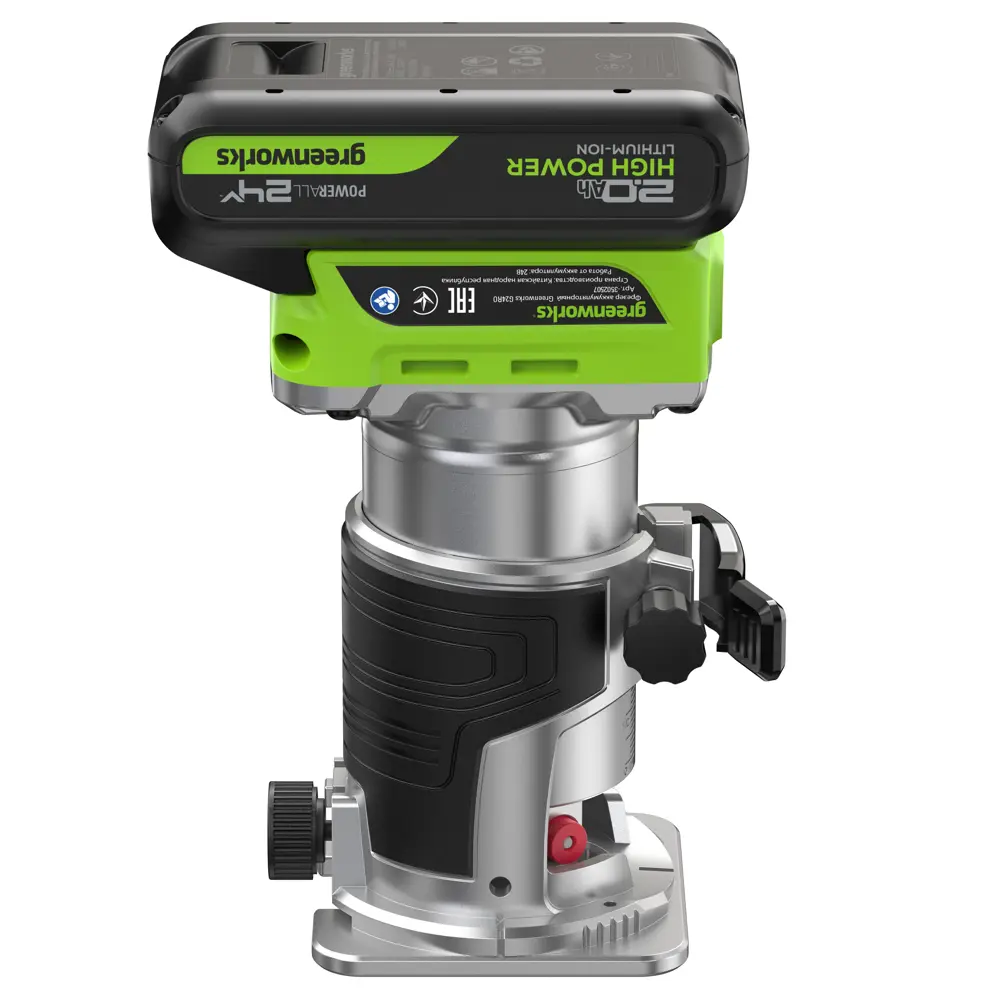 Фото 8 Фрезер аккумуляторный универсальный бесщеточный Greenworks G24RO 3502507CUA, 24 В Li-Ion 1x2 Ач