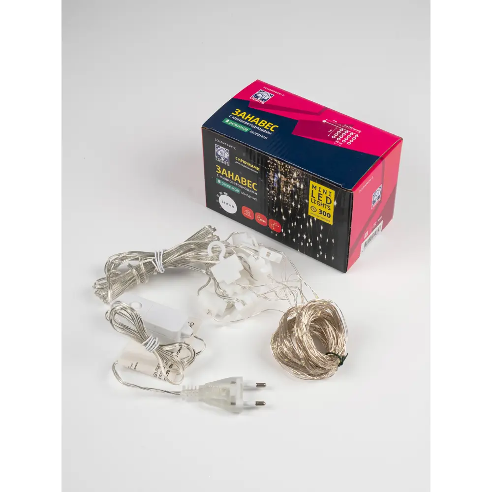 Фото 13 Электрогирлянда Sh lights ICLLDM300W-C занавес 300 ламп 3x3 м белый 8 режимов Фото 13 Электрогирлянда Sh lights ICLLDM300W-C занавес 300 ламп 3x3 м белый 8 режимов