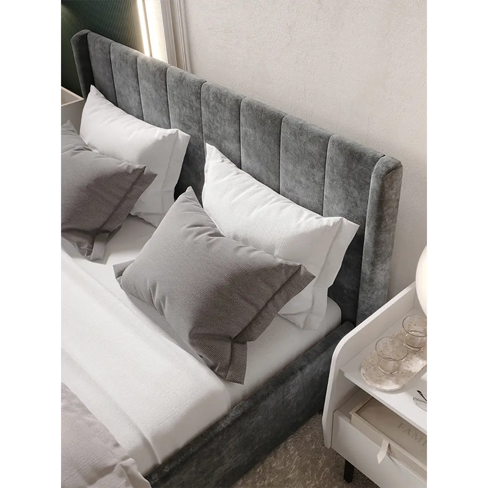 Фото 6 Кровать Bts Версаль 160x200 см цвет грифельный Фото 6 Кровать Bts Версаль 160x200 см цвет грифельный