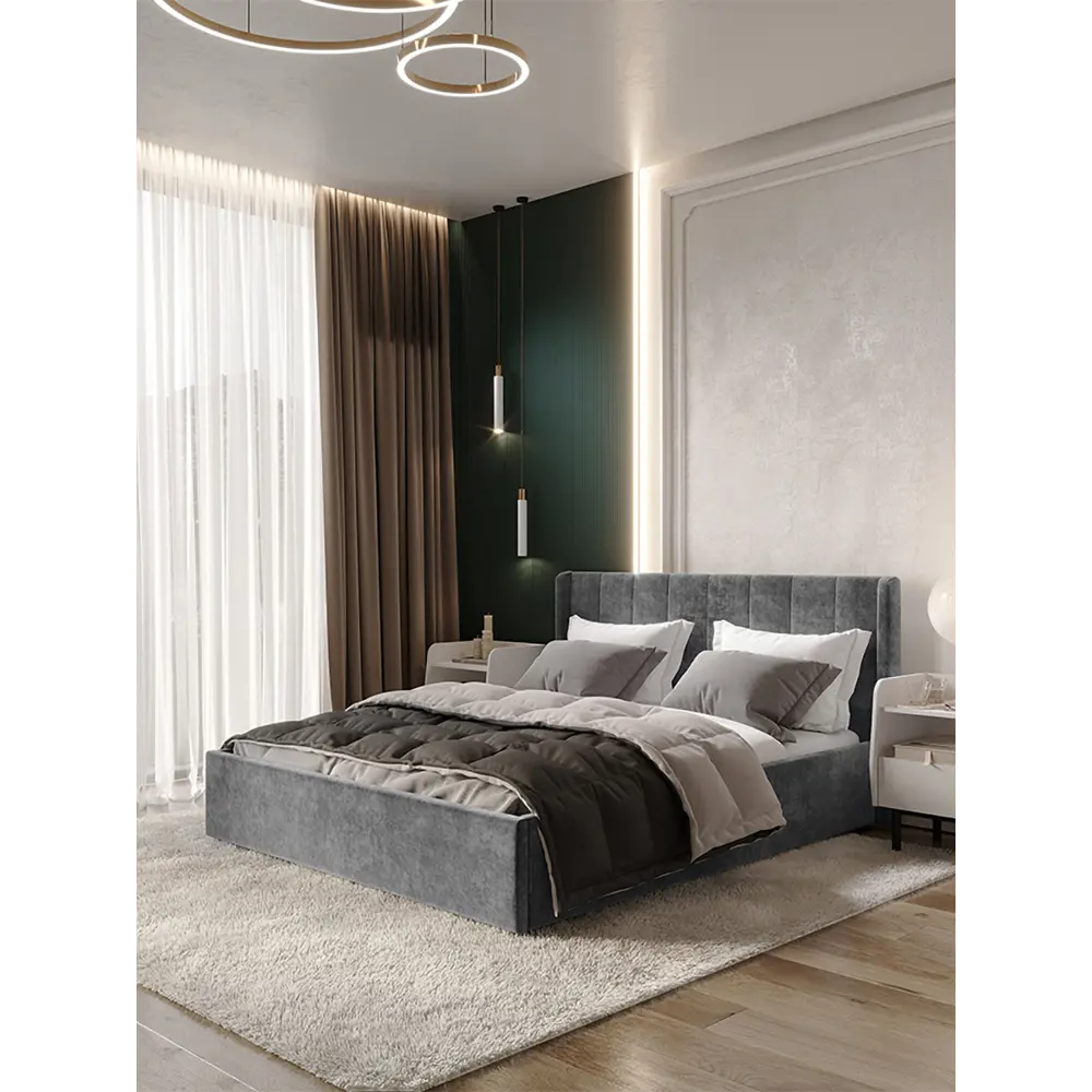 Фото 5 Кровать Bts Версаль 160x200 см цвет грифельный Фото 5 Кровать Bts Версаль 160x200 см цвет грифельный