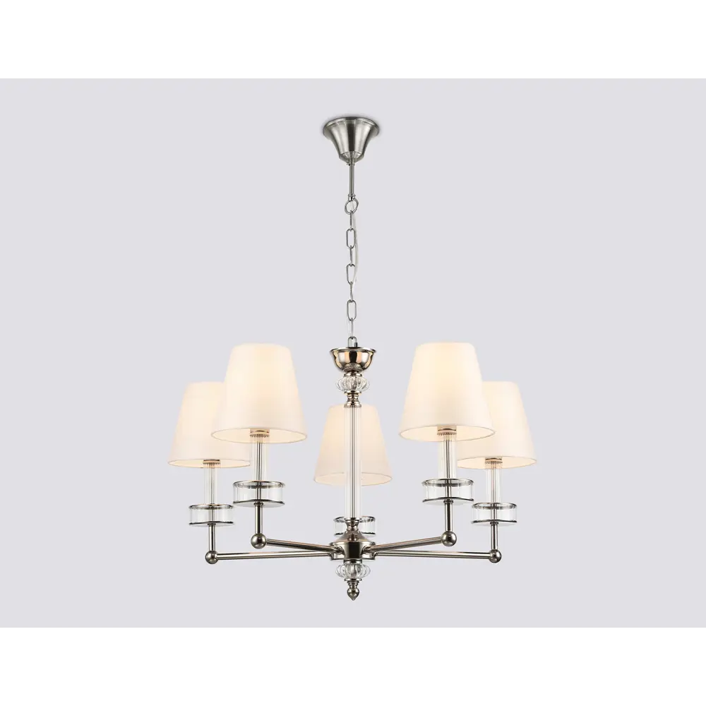 Фото Люстра подвесная Ambrella light Classic Lh71001 5 ламп 10 м² цвет никель Фото Люстра подвесная Ambrella light Classic Lh71001 5 ламп 10 м² цвет никель