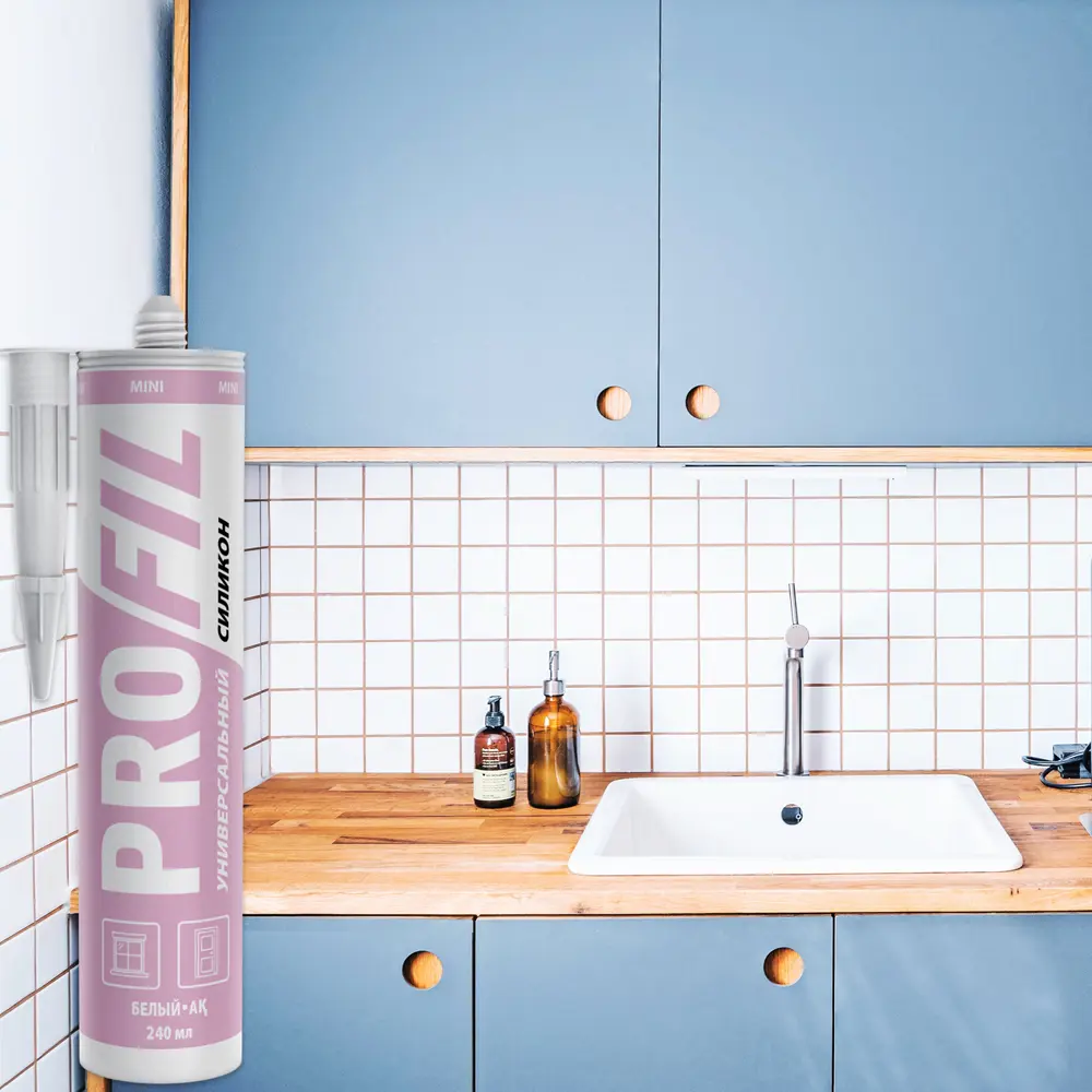 Фото 5 Универсальный силиконовый герметик Profil Mini белый 240мл 3шт Фото 5 Универсальный силиконовый герметик Profil Mini белый 240мл 3шт
