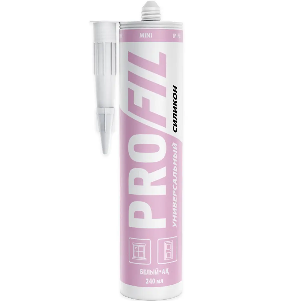 Фото 2 Универсальный силиконовый герметик Profil Mini белый 240мл 3шт Фото 2 Универсальный силиконовый герметик Profil Mini белый 240мл 3шт
