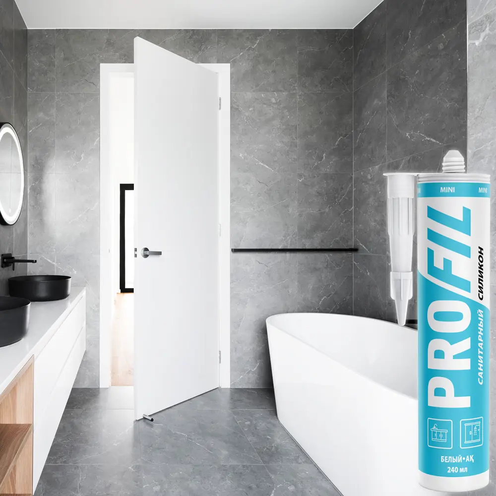Фото 7 Санитарный силиконовый герметик Profil Mini белый 240мл 15шт Фото 7 Санитарный силиконовый герметик Profil Mini белый 240мл 15шт