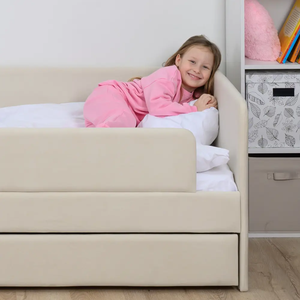 Фото 6 Кровать Romack Jenny 80x180 см цвет светло-бежевый Фото 6 Кровать Romack Jenny 80x180 см цвет светло-бежевый