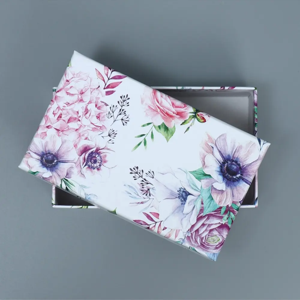 Фото 4 Подарочная коробка Дарите счастье Цветы 12x33 см фиолетовый