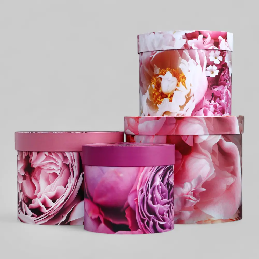 Фото 2 Подарочная коробка Upak land Пионы 18x20x20 см белый