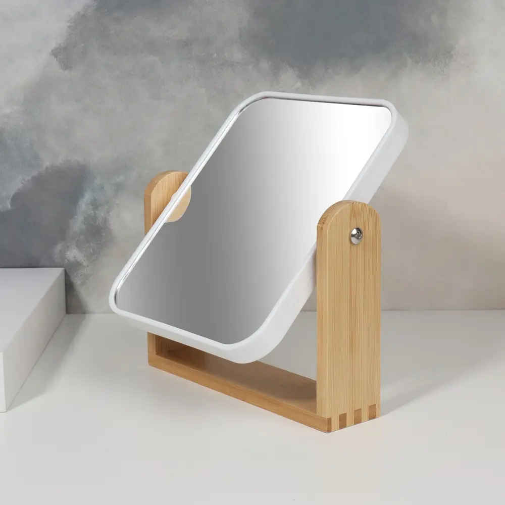 Фото 3 Зеркало QF Bamboo 7508290 настольное прямоугольник 14.2x17.6/18x20.8x4.4см