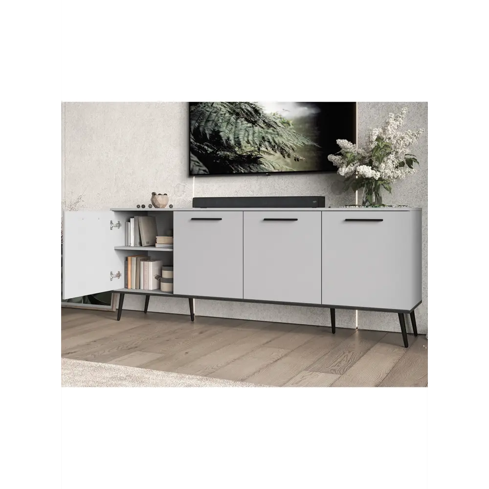 Фото 5 Тумба под телевизор Сима-ленд Монти 201х45х78 см ЛДСП цвет шиншилла серая Фото 5 Тумба под телевизор Сима-ленд Монти 201х45х78 см ЛДСП цвет шиншилла серая