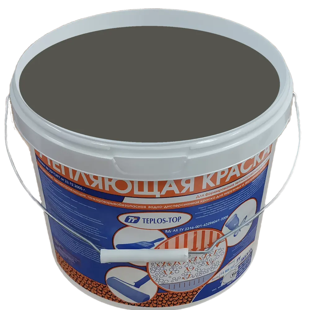 Фото 2 Краска утепляющая водно-дисперсионная Teplos-Top универсальная цвет NCS S 6502-Y 11 л Фото 2 Краска утепляющая водно-дисперсионная Teplos-Top универсальная цвет NCS S 6502-Y 11 л