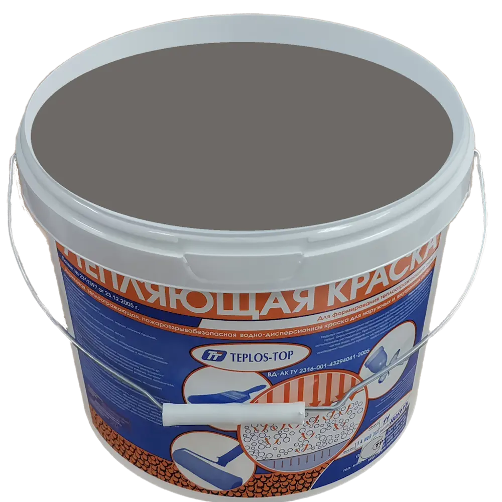 Фото 2 Краска утепляющая водно-дисперсионная Teplos-Top универсальная цвет NCS S 5502-R 11 л Фото 2 Краска утепляющая водно-дисперсионная Teplos-Top универсальная цвет NCS S 5502-R 11 л
