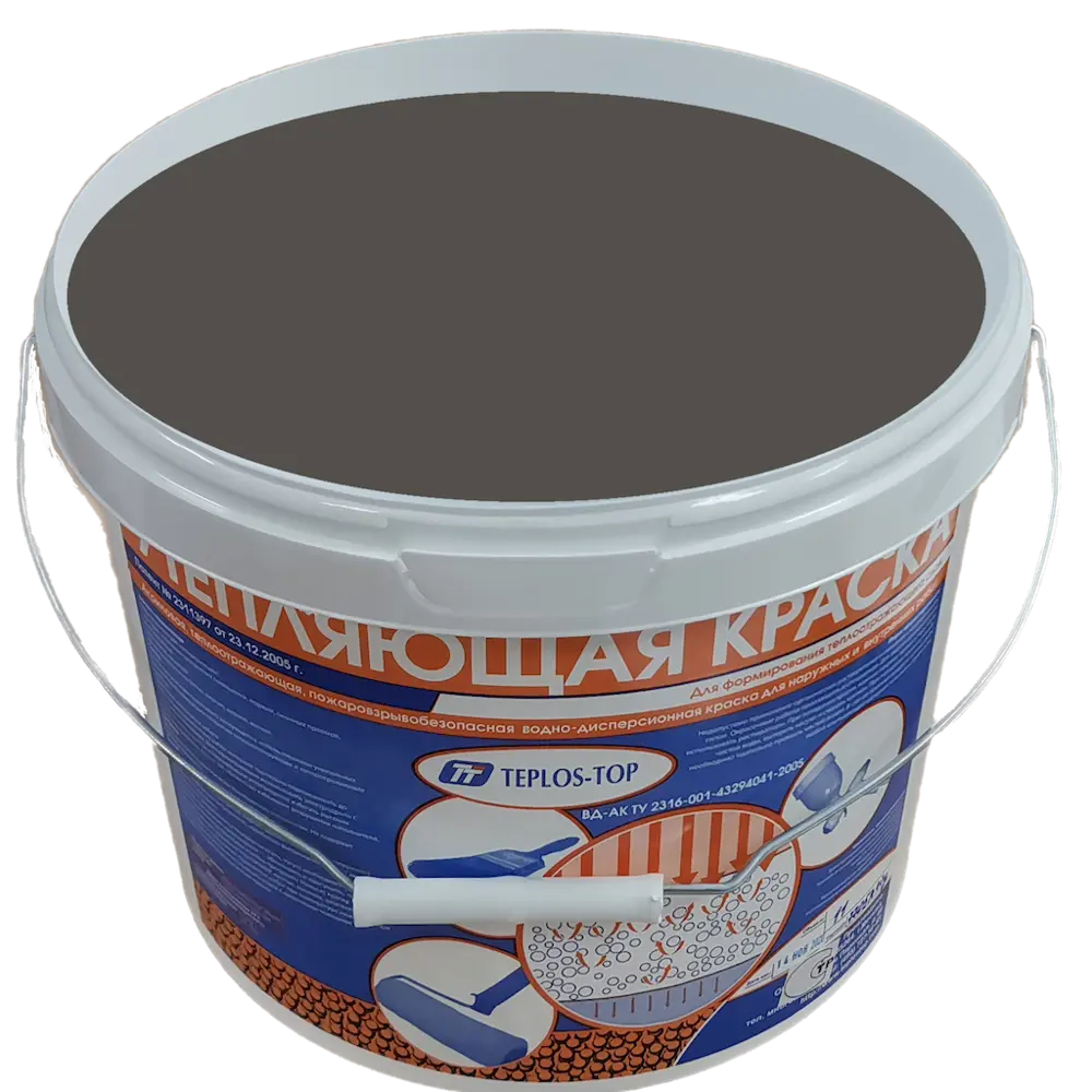 Фото 2 Краска утепляющая водно-дисперсионная Teplos-Top универсальная цвет NCS S 6502-R 11 л Фото 2 Краска утепляющая водно-дисперсионная Teplos-Top универсальная цвет NCS S 6502-R 11 л