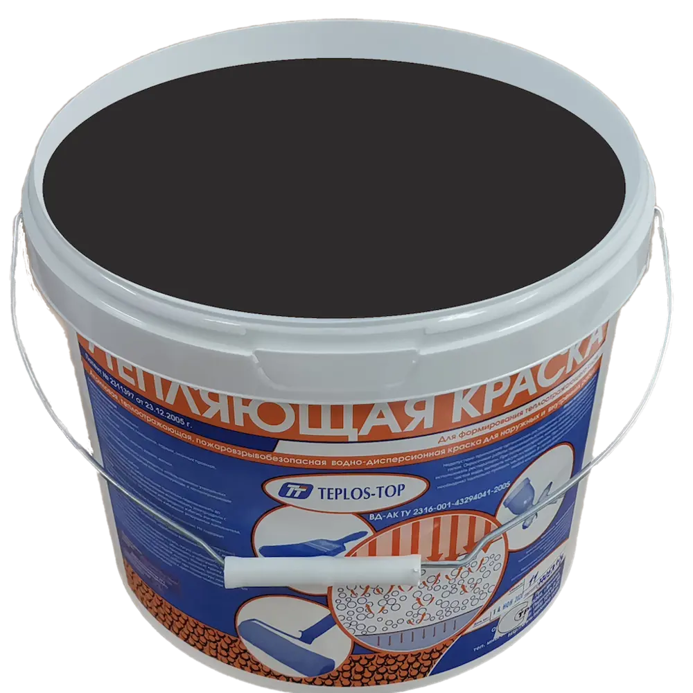 Фото 2 Краска утепляющая водно-дисперсионная Teplos-Top универсальная цвет NCS S 7502-R 11 л Фото 2 Краска утепляющая водно-дисперсионная Teplos-Top универсальная цвет NCS S 7502-R 11 л
