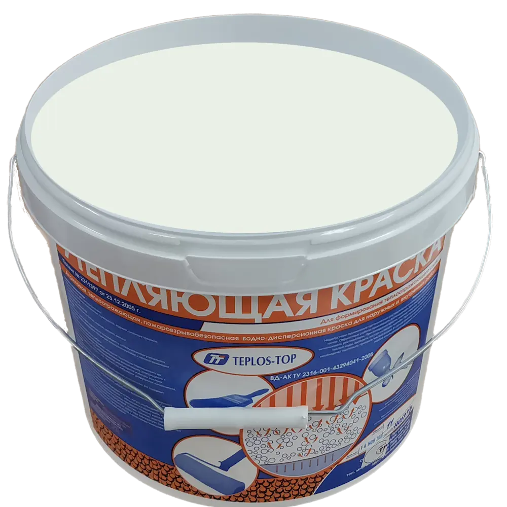 Фото 2 Краска утепляющая водно-дисперсионная Teplos-Top универсальная цвет NCS S 1002-G 11 л Фото 2 Краска утепляющая водно-дисперсионная Teplos-Top универсальная цвет NCS S 1002-G 11 л