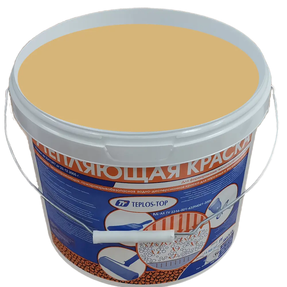 Фото 2 Краска утепляющая водно-дисперсионная Teplos-Top универсальная цвет NCS S 2020-Y20R 11 л Фото 2 Краска утепляющая водно-дисперсионная Teplos-Top универсальная цвет NCS S 2020-Y20R 11 л