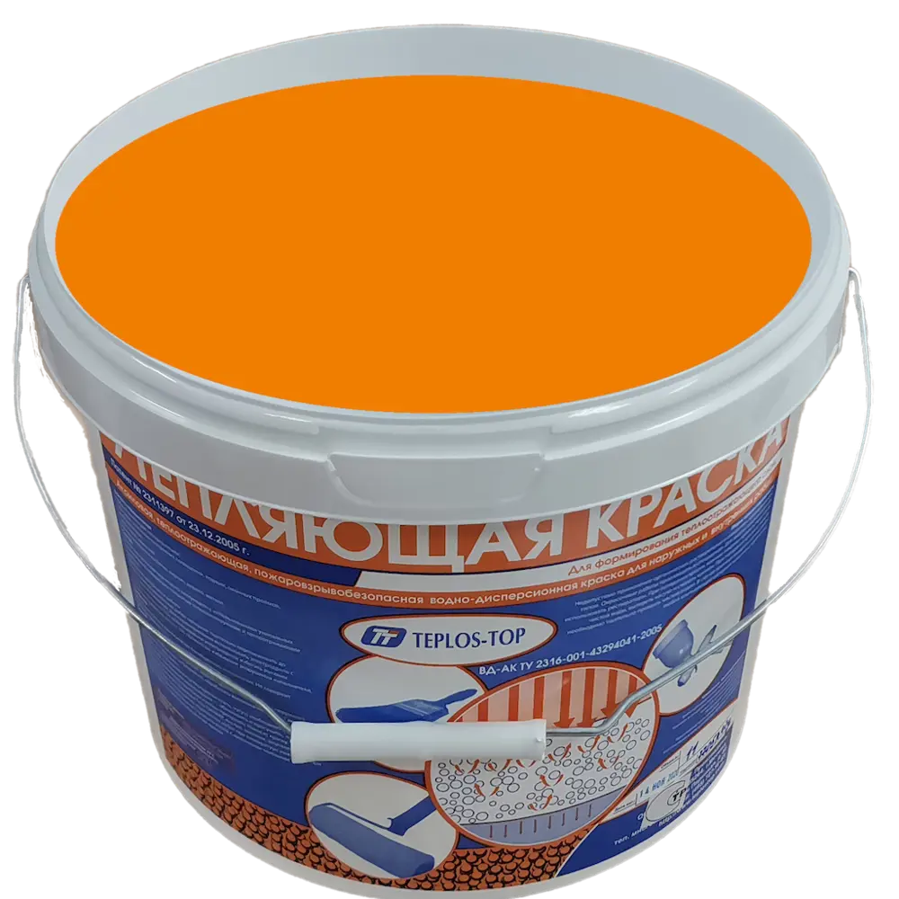 Фото 2 Краска утепляющая водно-дисперсионная Teplos-Top универсальная цвет NCS S 0585-Y30R 11 л Фото 2 Краска утепляющая водно-дисперсионная Teplos-Top универсальная цвет NCS S 0585-Y30R 11 л