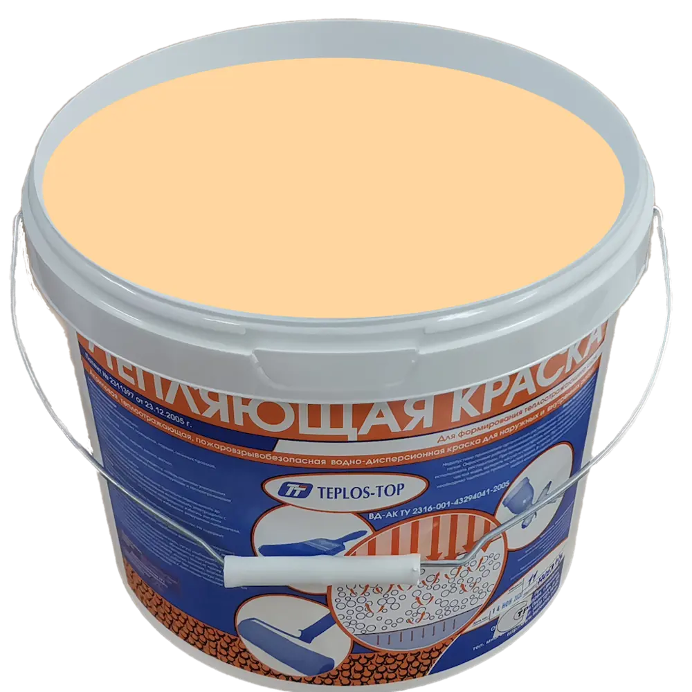 Фото 2 Краска утепляющая водно-дисперсионная Teplos-Top универсальная цвет NCS S 1020-Y30R 11 л Фото 2 Краска утепляющая водно-дисперсионная Teplos-Top универсальная цвет NCS S 1020-Y30R 11 л