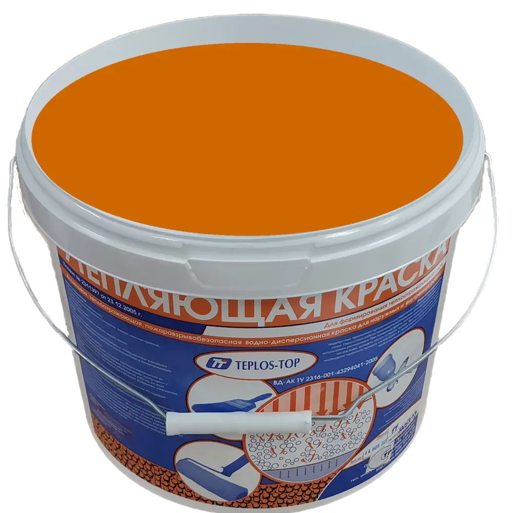 Фото 2 Краска утепляющая водно-дисперсионная Teplos-Top универсальная цвет NCS S 2570-Y30R 11 л Фото 2 Краска утепляющая водно-дисперсионная Teplos-Top универсальная цвет NCS S 2570-Y30R 11 л