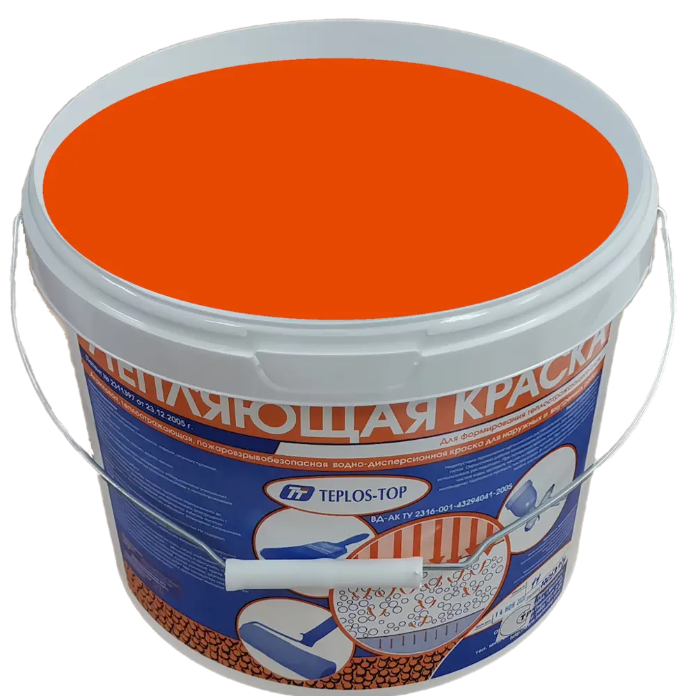 Фото 2 Краска утепляющая водно-дисперсионная Teplos-Top универсальная цвет NCS S 0585-Y60R 11 л Фото 2 Краска утепляющая водно-дисперсионная Teplos-Top универсальная цвет NCS S 0585-Y60R 11 л