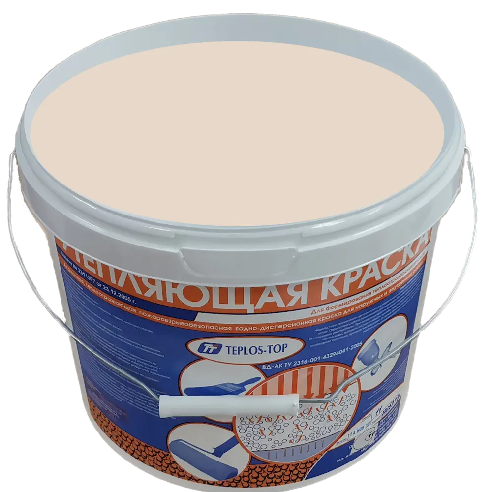 Фото 2 Краска утепляющая водно-дисперсионная Teplos-Top универсальная цвет NCS S 1505-Y60R 11 л Фото 2 Краска утепляющая водно-дисперсионная Teplos-Top универсальная цвет NCS S 1505-Y60R 11 л